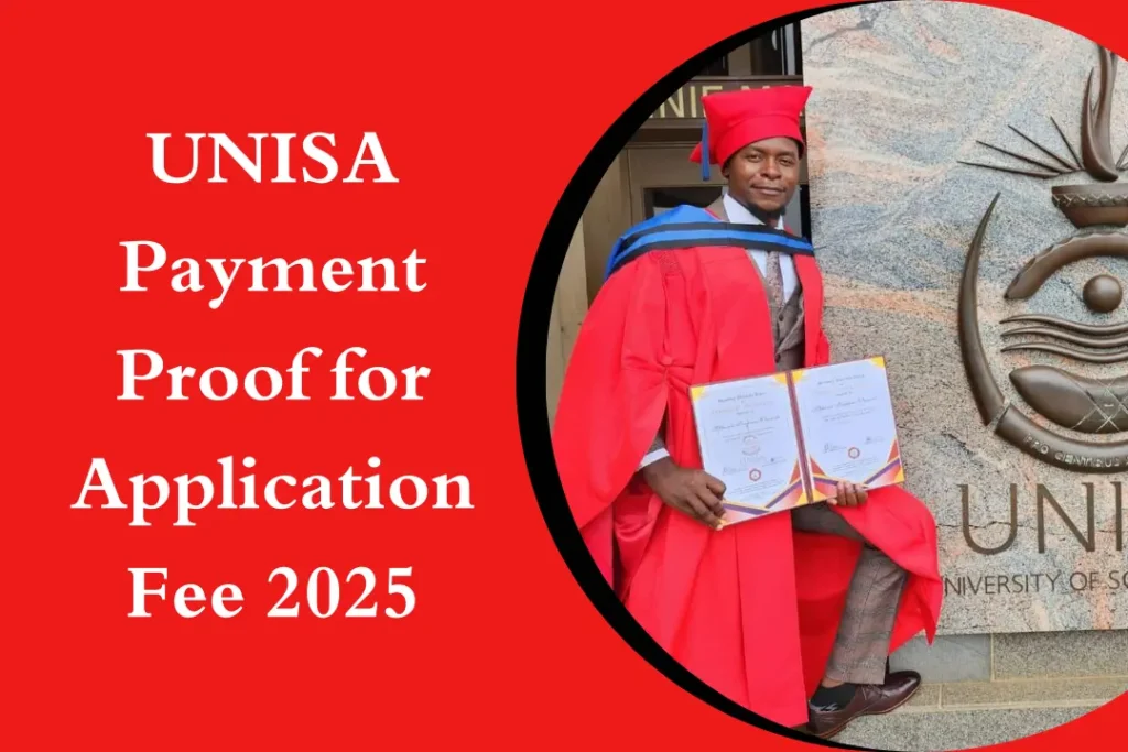 UNISA Payment Proof for Application Fee 2025