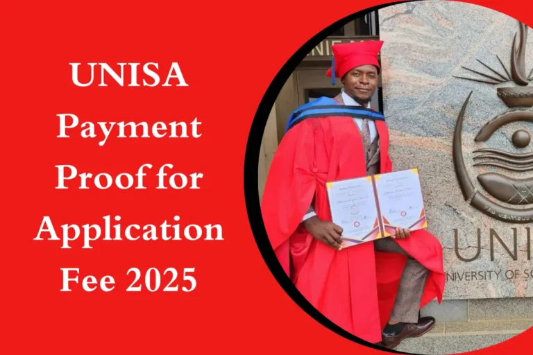 UNISA Payment Proof for Application Fee 2025